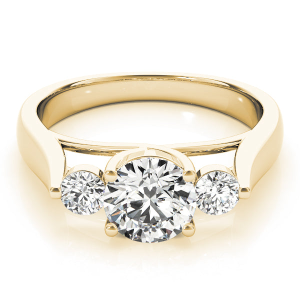 Handcrafted 3-Stone Lab-Grown Diamond Ring with Side Diamond