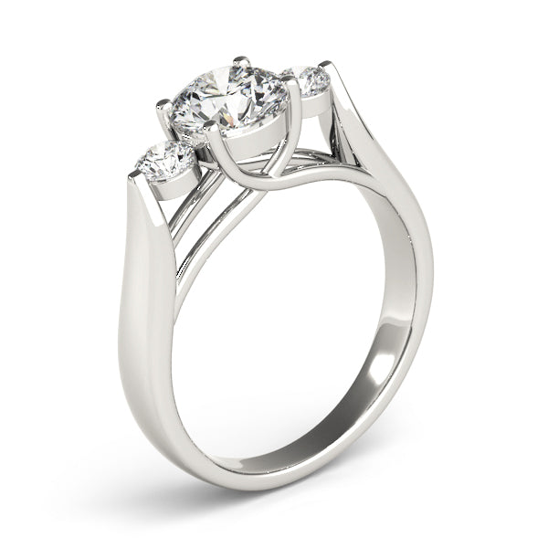 Handcrafted 3-Stone Lab-Grown Diamond Ring with Side Diamonds 