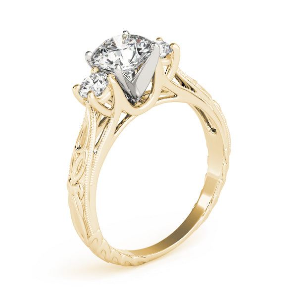1.30Ct F-VS Lab Diamond: The Ultimate Three-Stone Engagement Ring in Yellow Gold