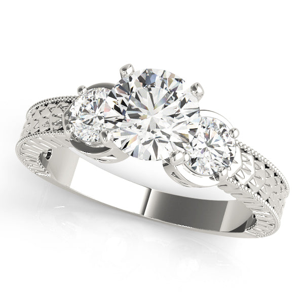 1.50Ct Round Brilliant Cut Lab-Grown Diamond Three-Stone Ring