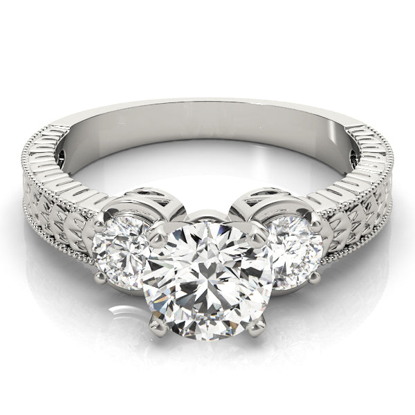 Classic 1.50Ct Milgrian Three-Stone Lab-Grown Diamond Ring in 14K Gold