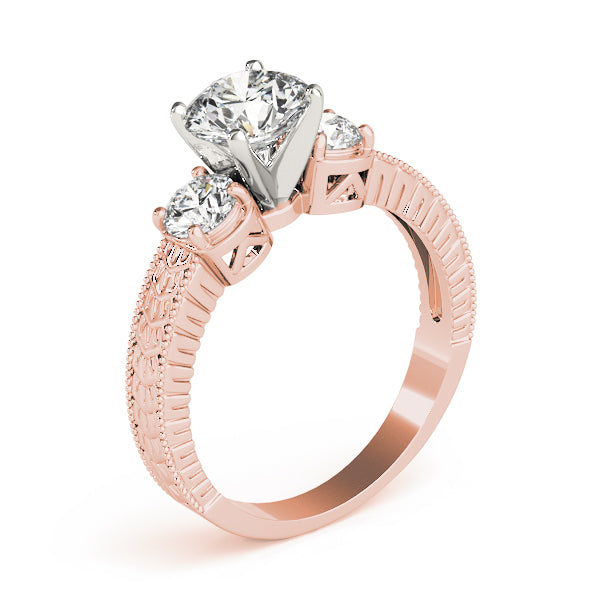 Classic 1.50Ct Three-Stone Lab-Grown Diamond wedding Ring in 14K rose Gold