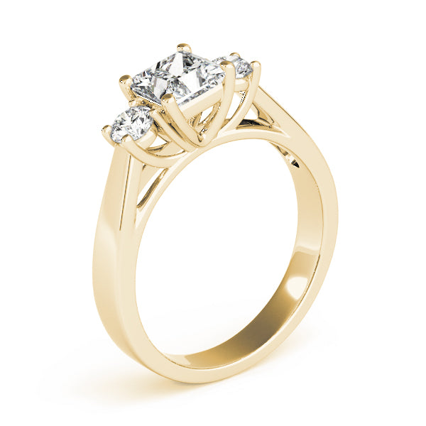 Princess Round Cut Lab Grown Diamond 3 Stone Ring
