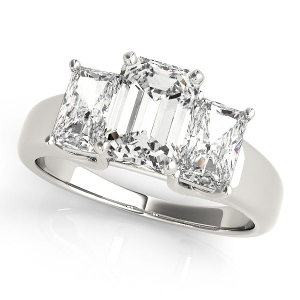 Royal Emerald Cut Lab Grown Diamond 3-Stone Engagement Ring