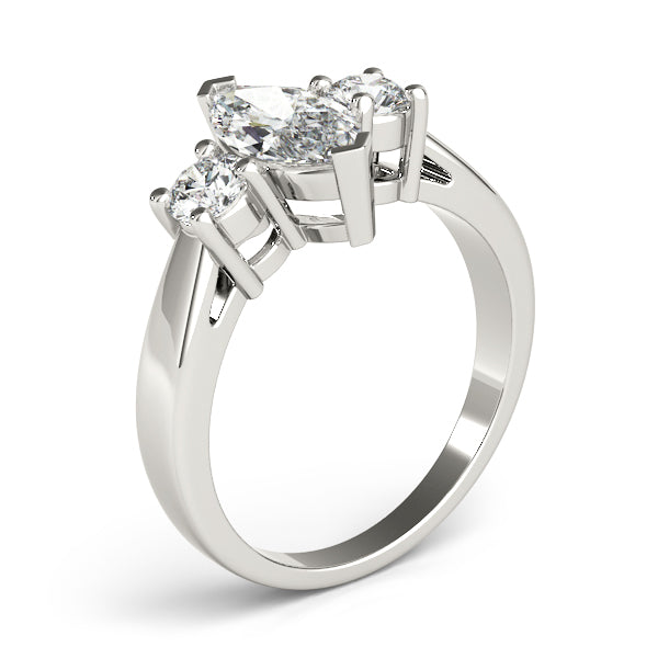 The Eternal Trio: Marquise Center with Round Side Diamonds wedding Ring