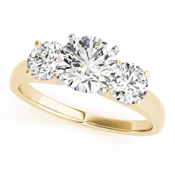 Conflict-Free Brilliance: Ethical 3 Stone Round Cut Lab Diamond Ring 