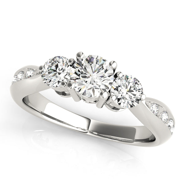 Classic Round Lab Grown Diamond 3 Stone Engagement Ring