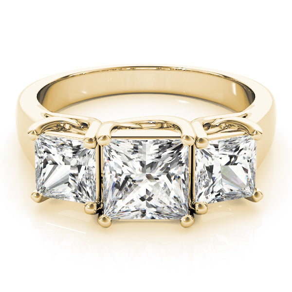 Indoor Lighting View: 2.55 Ct Princess Cut Lab Grown Diamond Ring with Maximum Sparkle
