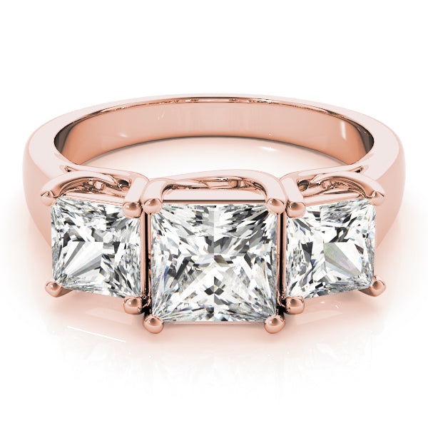 Light Performance View: 3.60 Ct Total Weight Princess Cut Lab Diamond Multi-Stone Ring