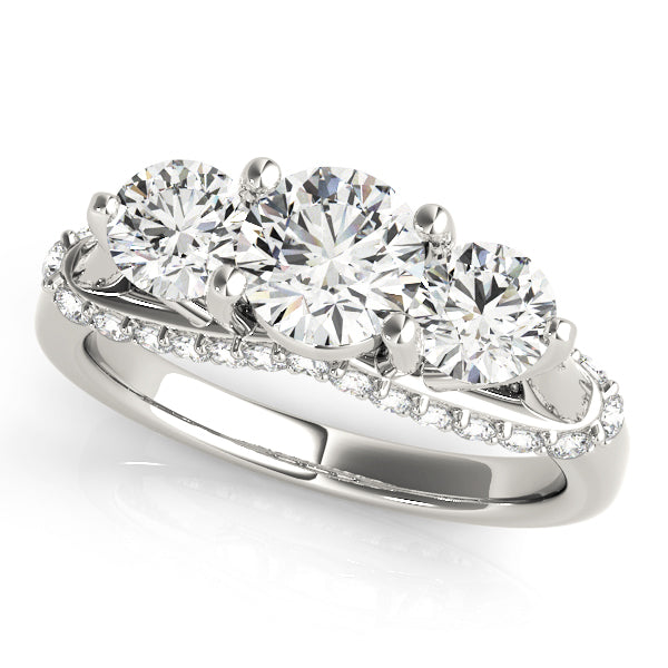 1.45Ct Round Brilliant Lab Grown Diamond 3-Stone Anniversary Ring.