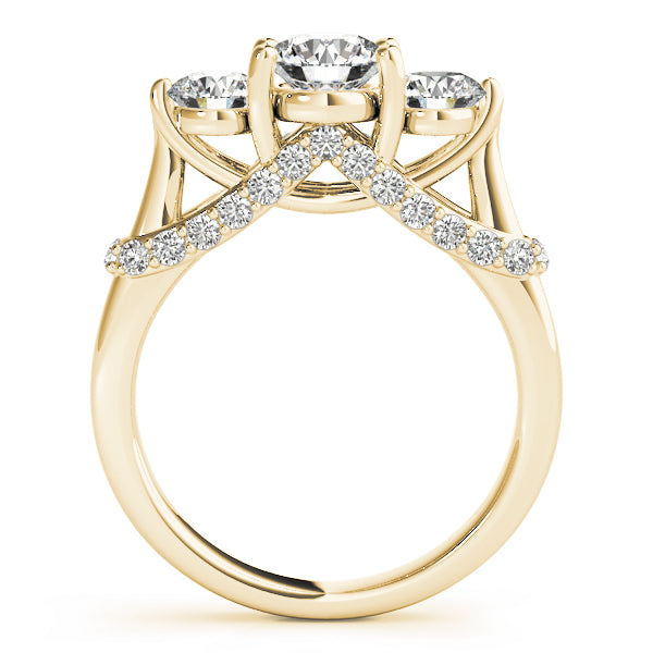 Exquisite 1.45Ct Round Lab Grown Diamond Three-Stone Engagement Ring.