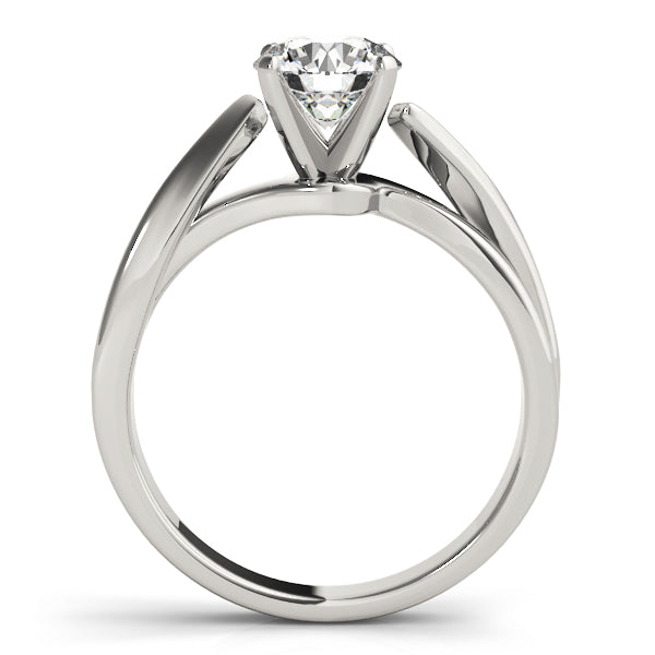 White gold 14K lab diamond solitaire ring side perspective