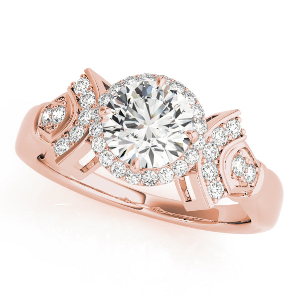 rose gold vintage Art Deco halo engagement ring