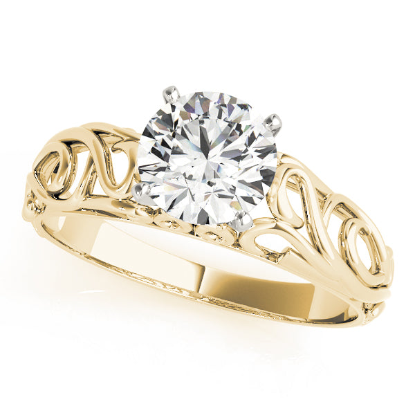 4K yellow gold lab grown diamond solitaire engagement ring