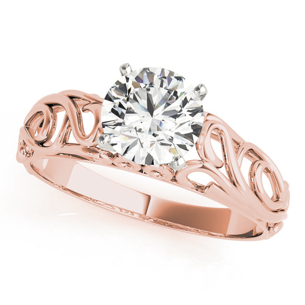 Round cut lab created diamond solitaire ring crafted in 14K rose gold