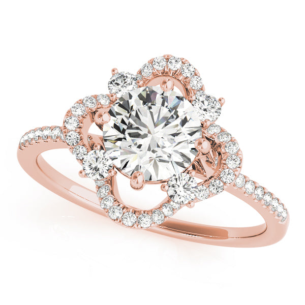 rose gold blooming flower cluster diamond engagement ring.