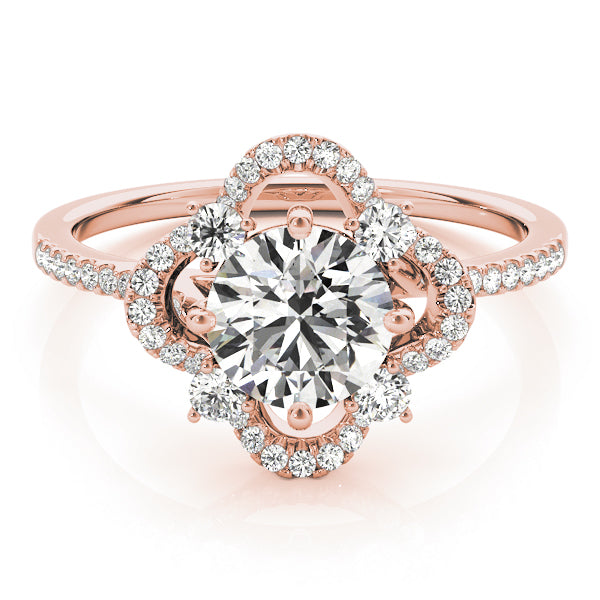 rose gold vintage flower cluster diamond ring