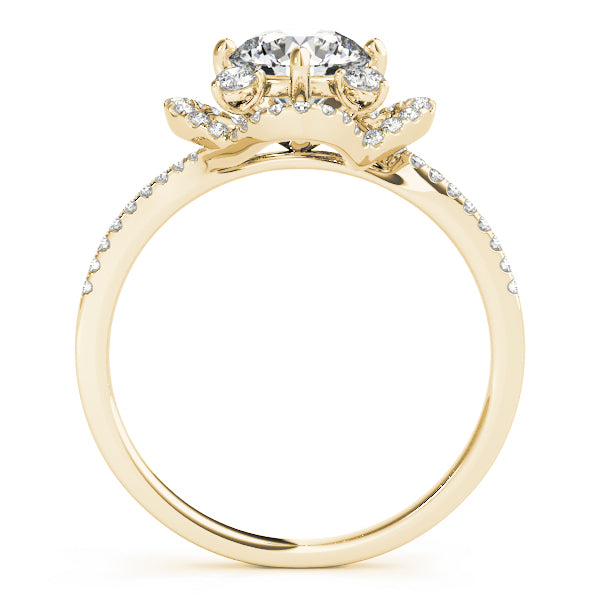 highlighting the elevated floral basket setting underneath.
