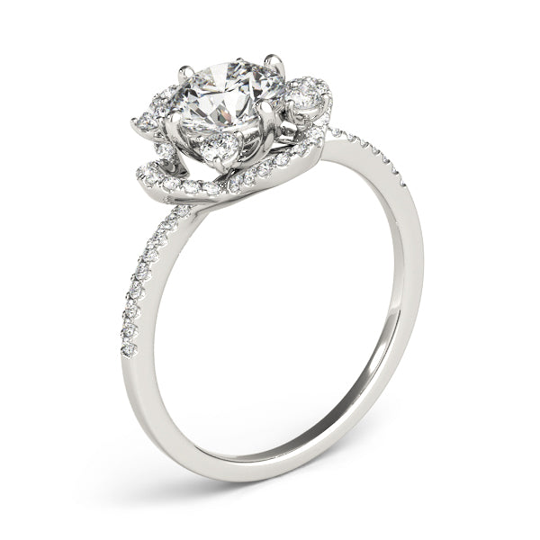 Side-angled vertical shot of a white gold