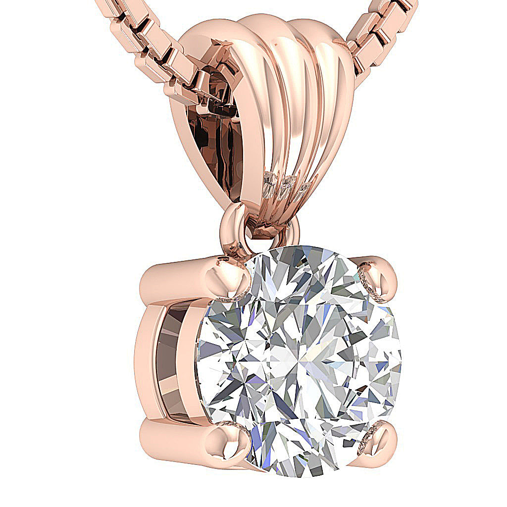 14K Rose Gold Designer Bale with Large Diamond for Everyday Luxury