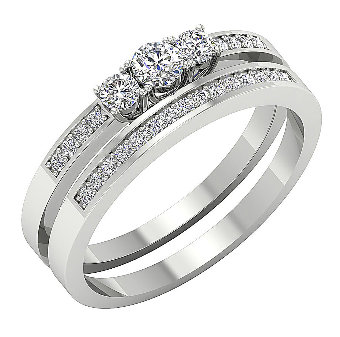 DesignerBridalRingProngSet14kWhiteGold