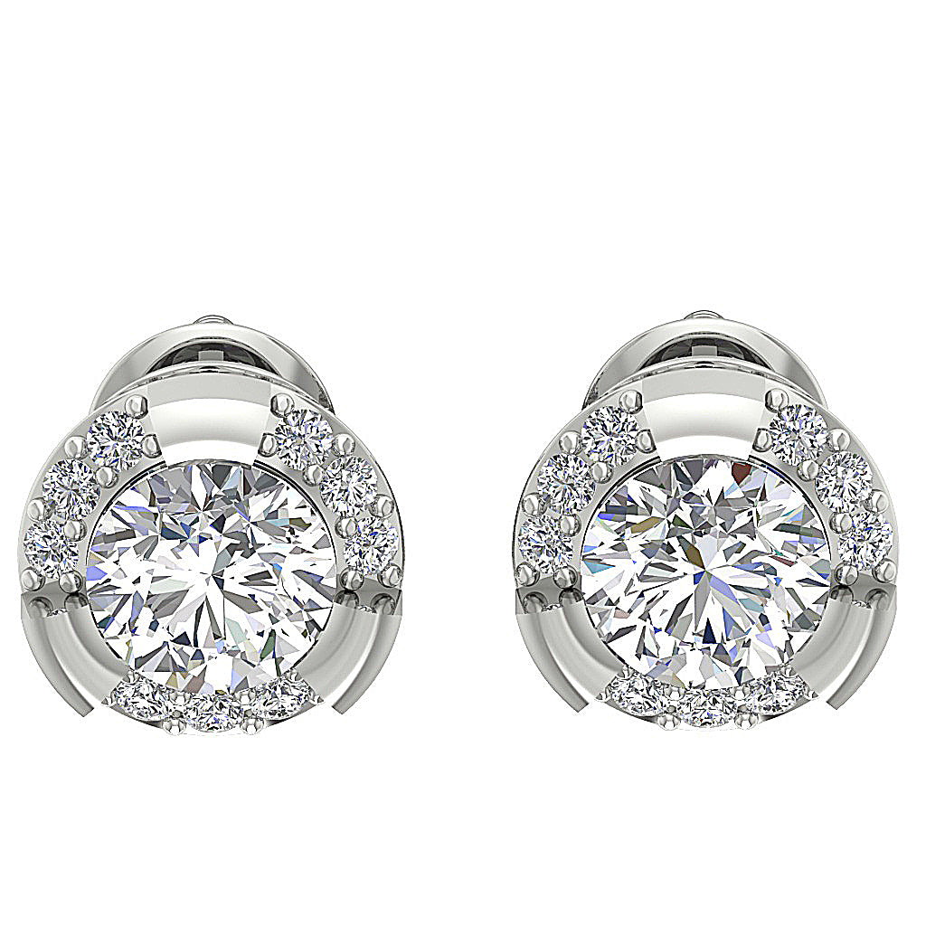 DesignerNaturalDiamond14kWhiteGoldEarring