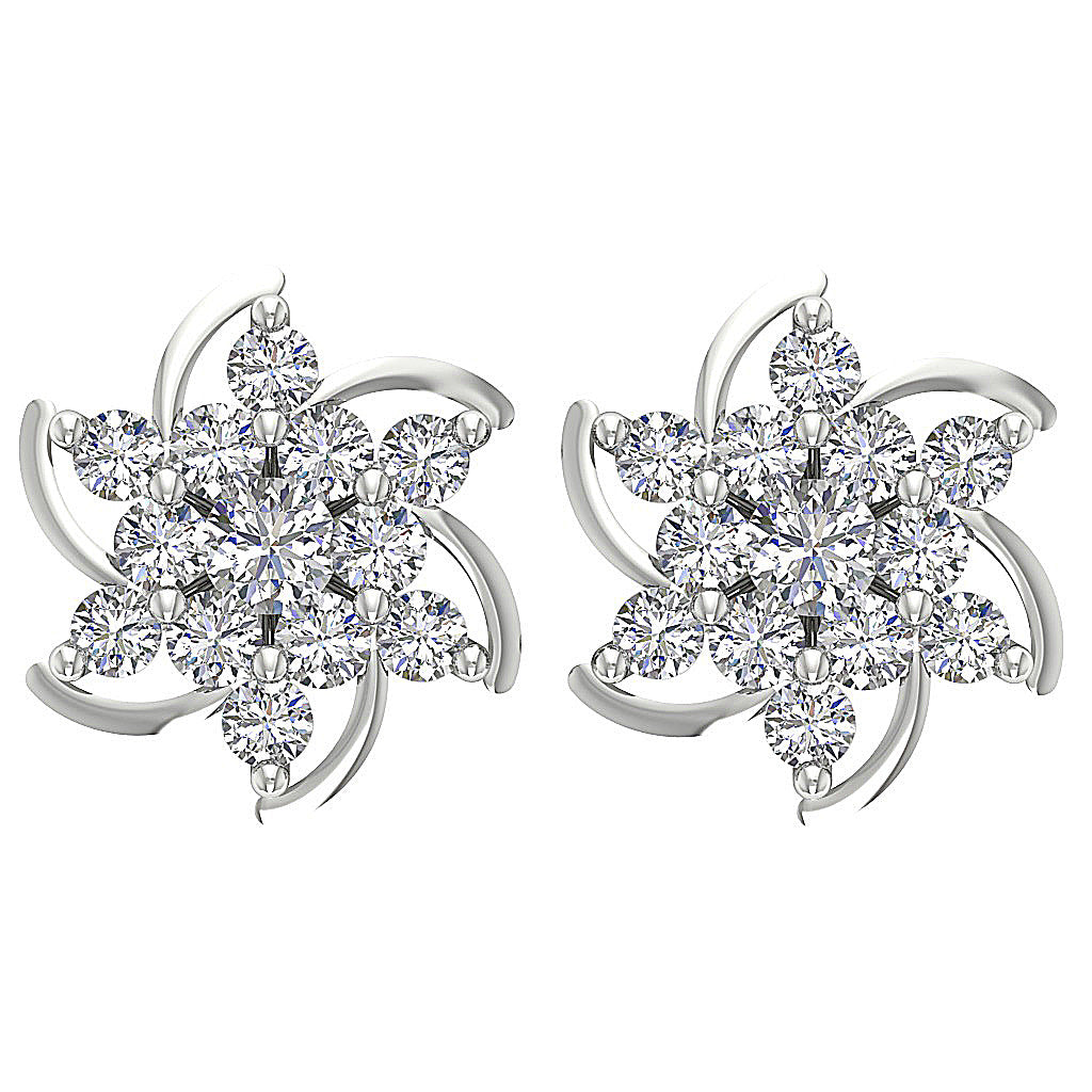 DesignerNaturalDiamond14kWhiteGoldEarring