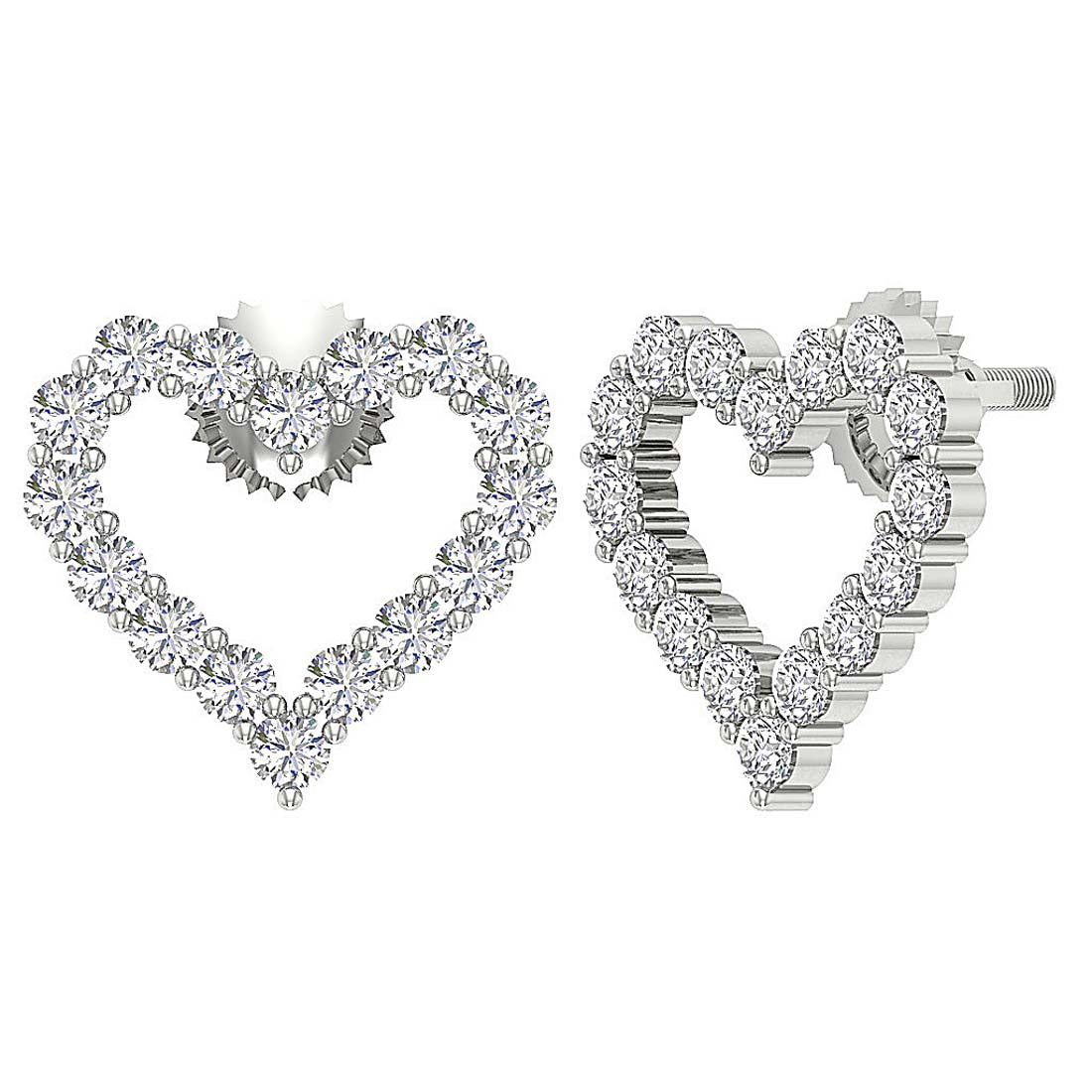 DesignerRoundDiamondWhiteGoldEarringProngSet