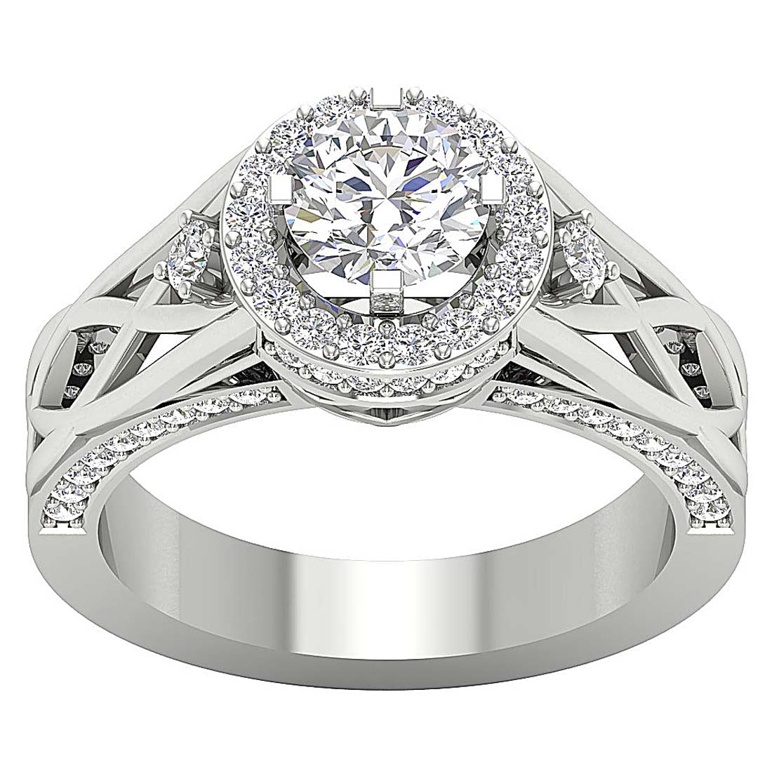 DesignerSolitaireEngagementRing14kWhiteGold