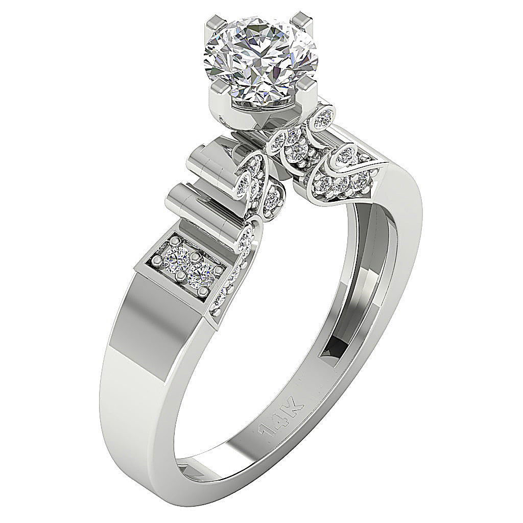 DesignerSolitaireEngagementRing14kWhiteGold