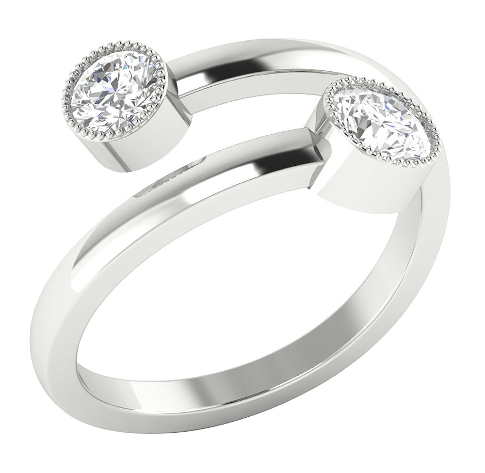 SideViewDesignerTwoStoneRingSet14kWhiteGold