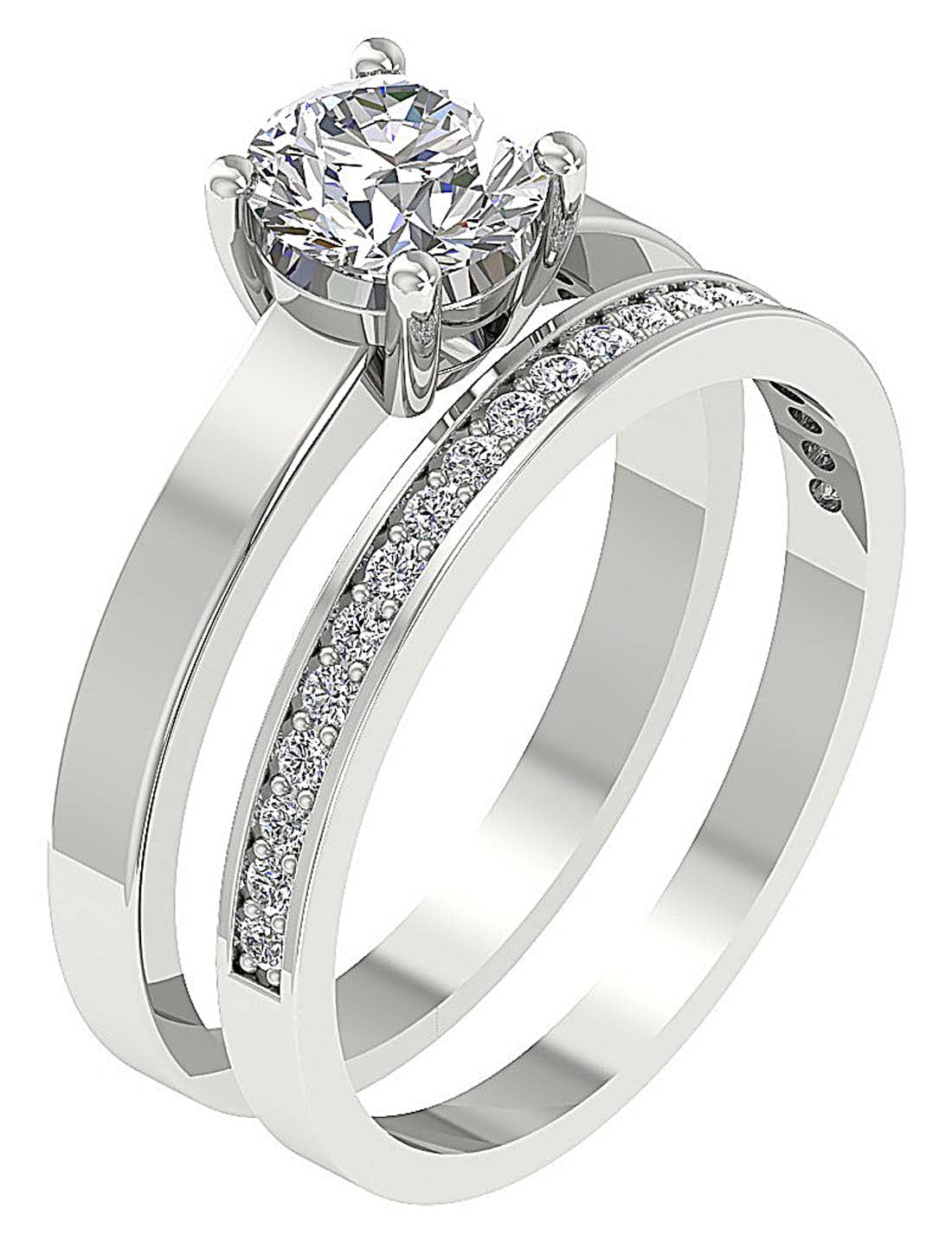 DesignerEngagementRingRoundDiamond14kWhiteGold