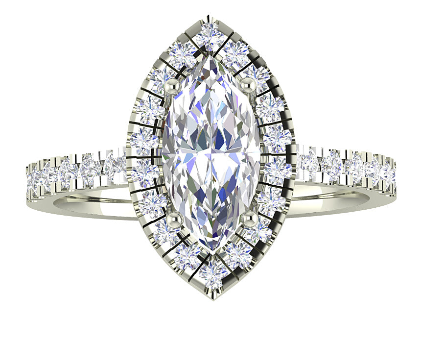 DesignerMarquiseDiamond14kWhiteGoldRing