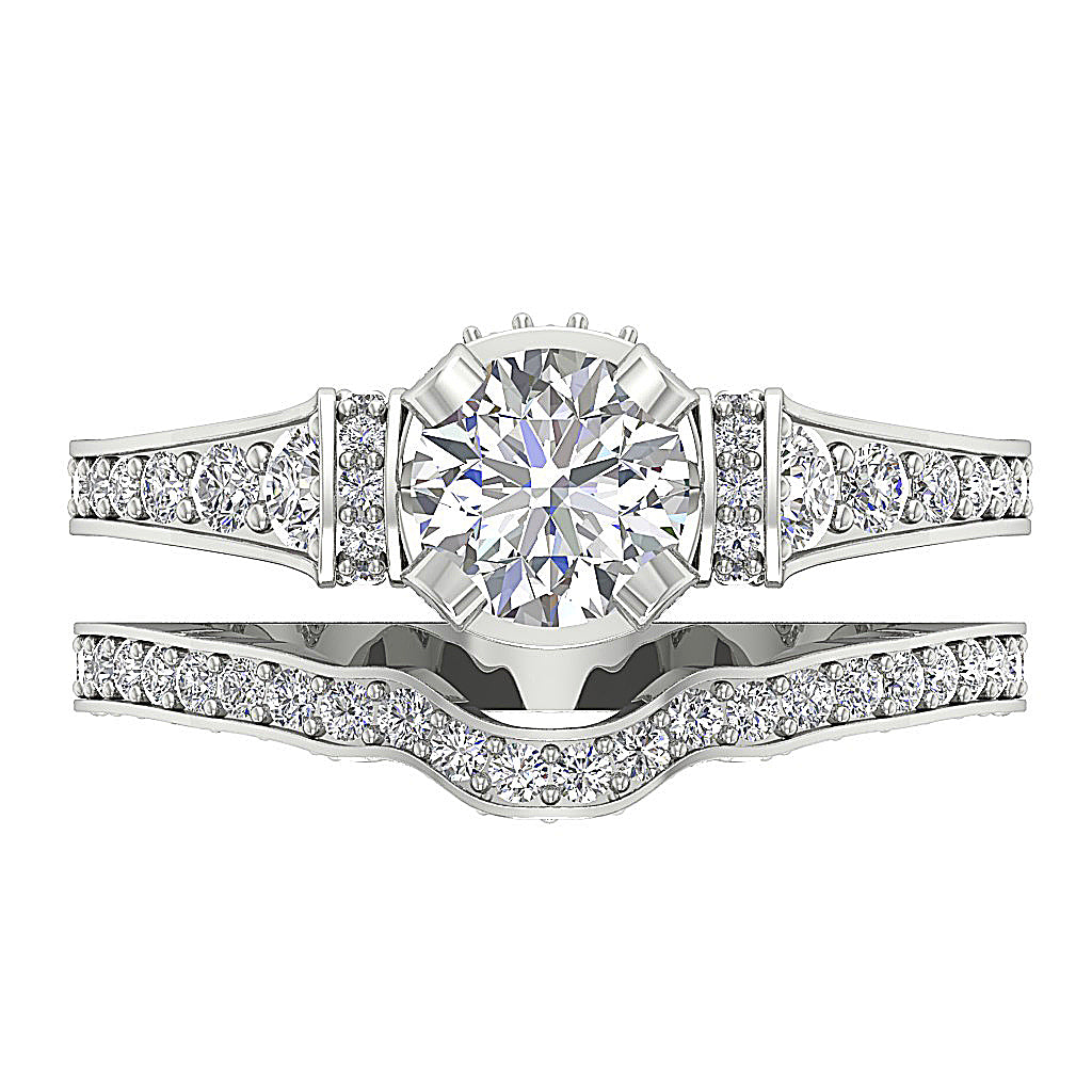 DesignerRoundDiamond14kWhiteGoldRing