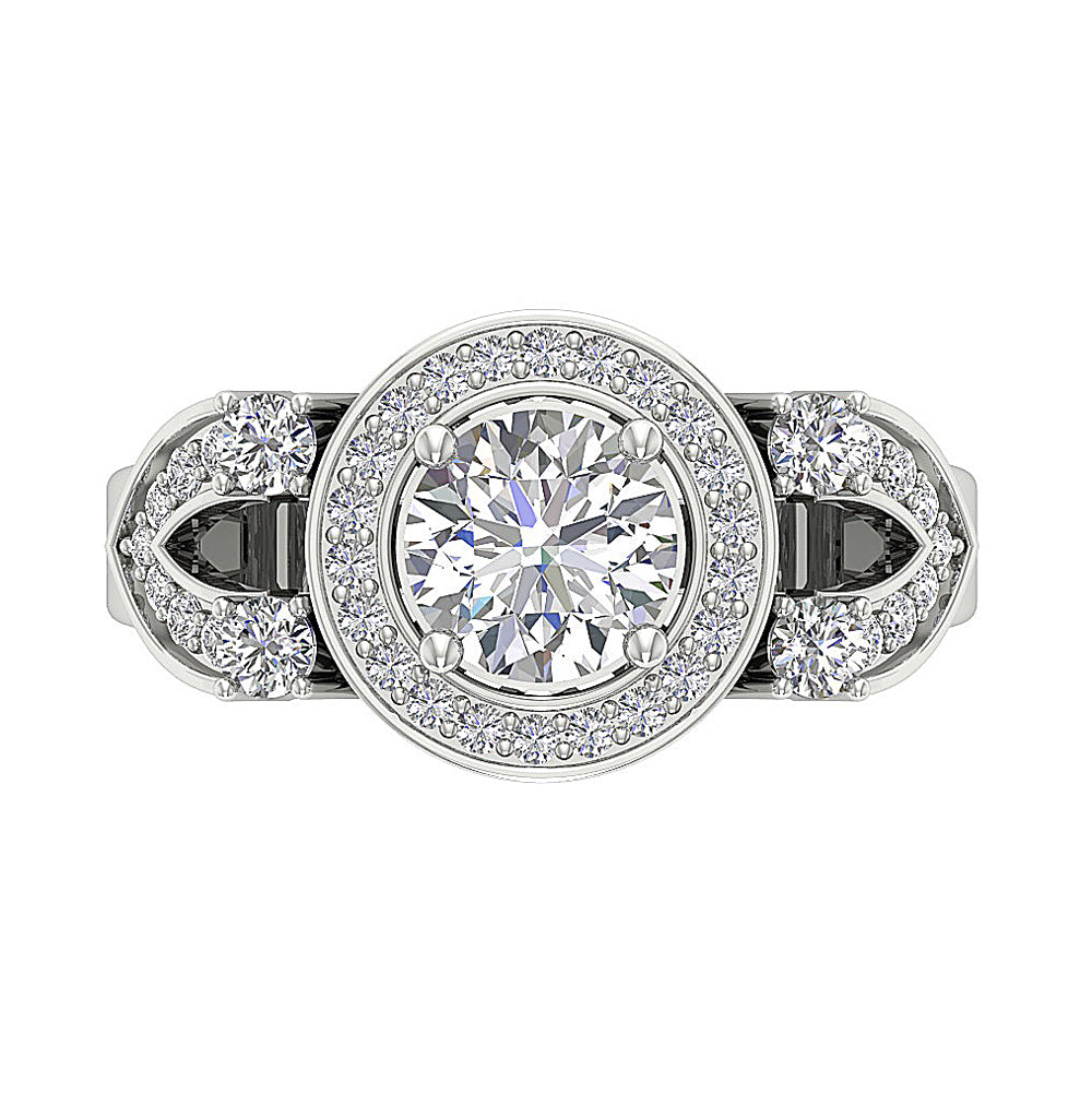 DesignerRoundDiamond14kWhiteGoldRing