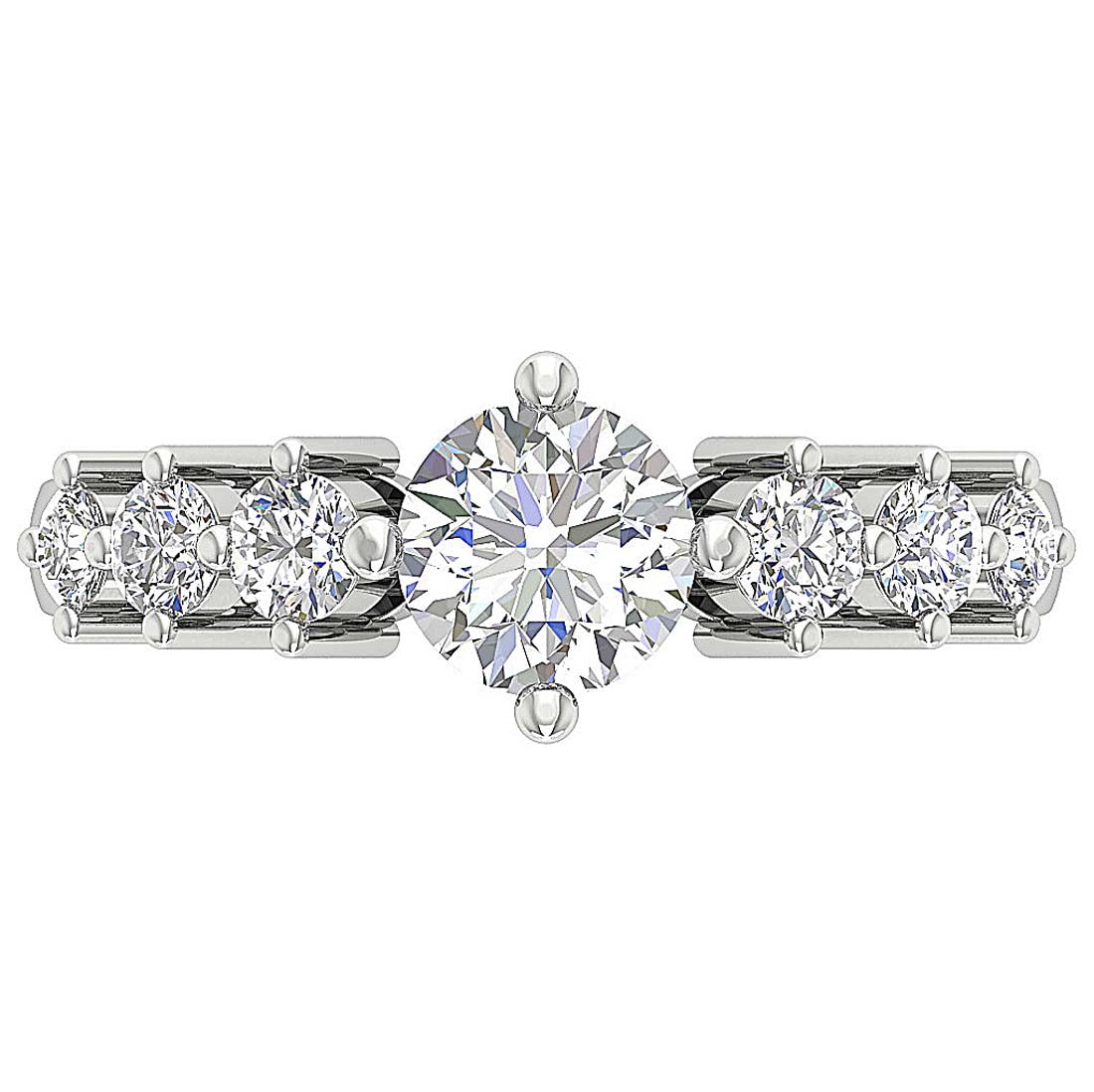 DesignerRoundDiamond14kWhiteGoldRing