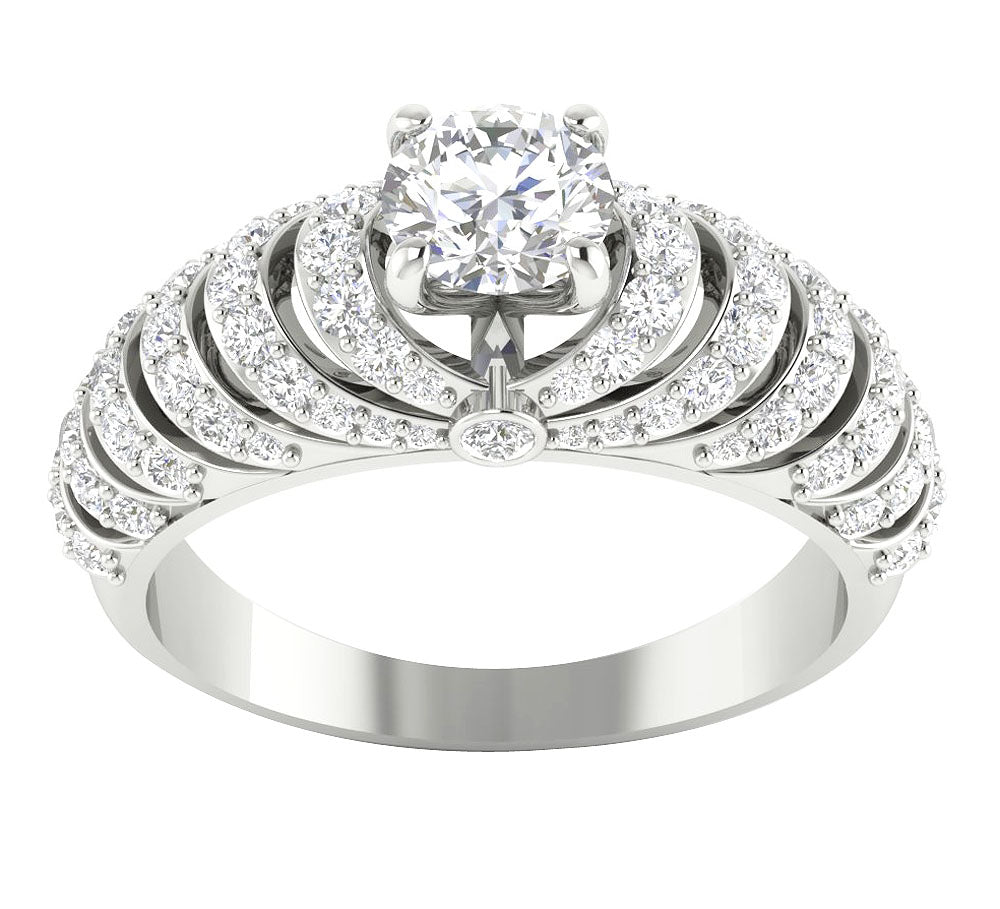 The Cason Excellent Designer Natural Diamond Solitaire Engagement Ring 14k Gold