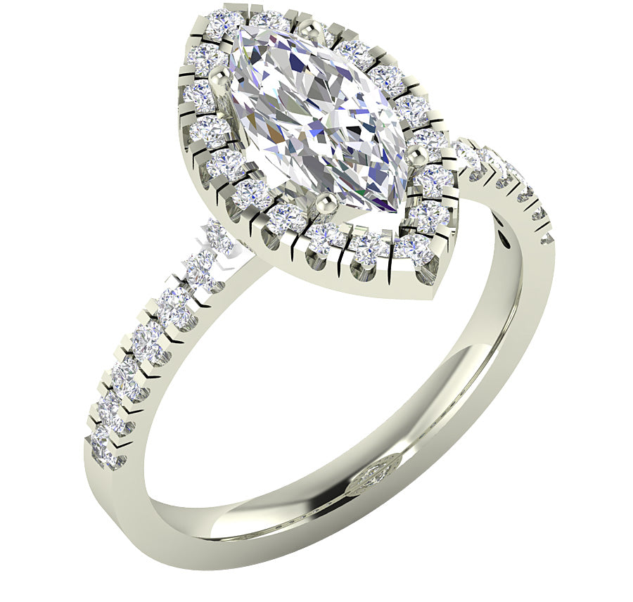 DesignerSolitaireAnniversaryRing14kWhiteGold