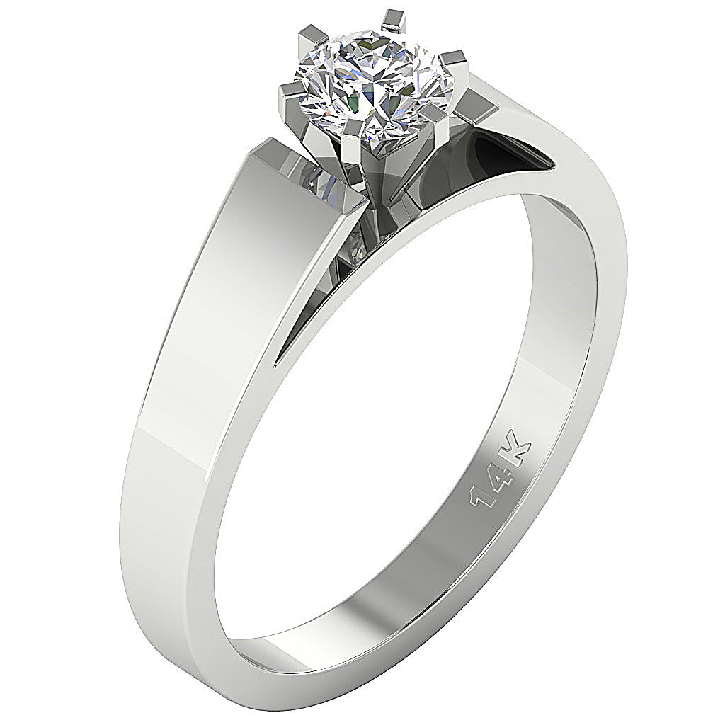 0.80 Ct Round Cut Diamond Solitaire Ring in 14k/18k Solid Gold (G Color, I1/SI1)