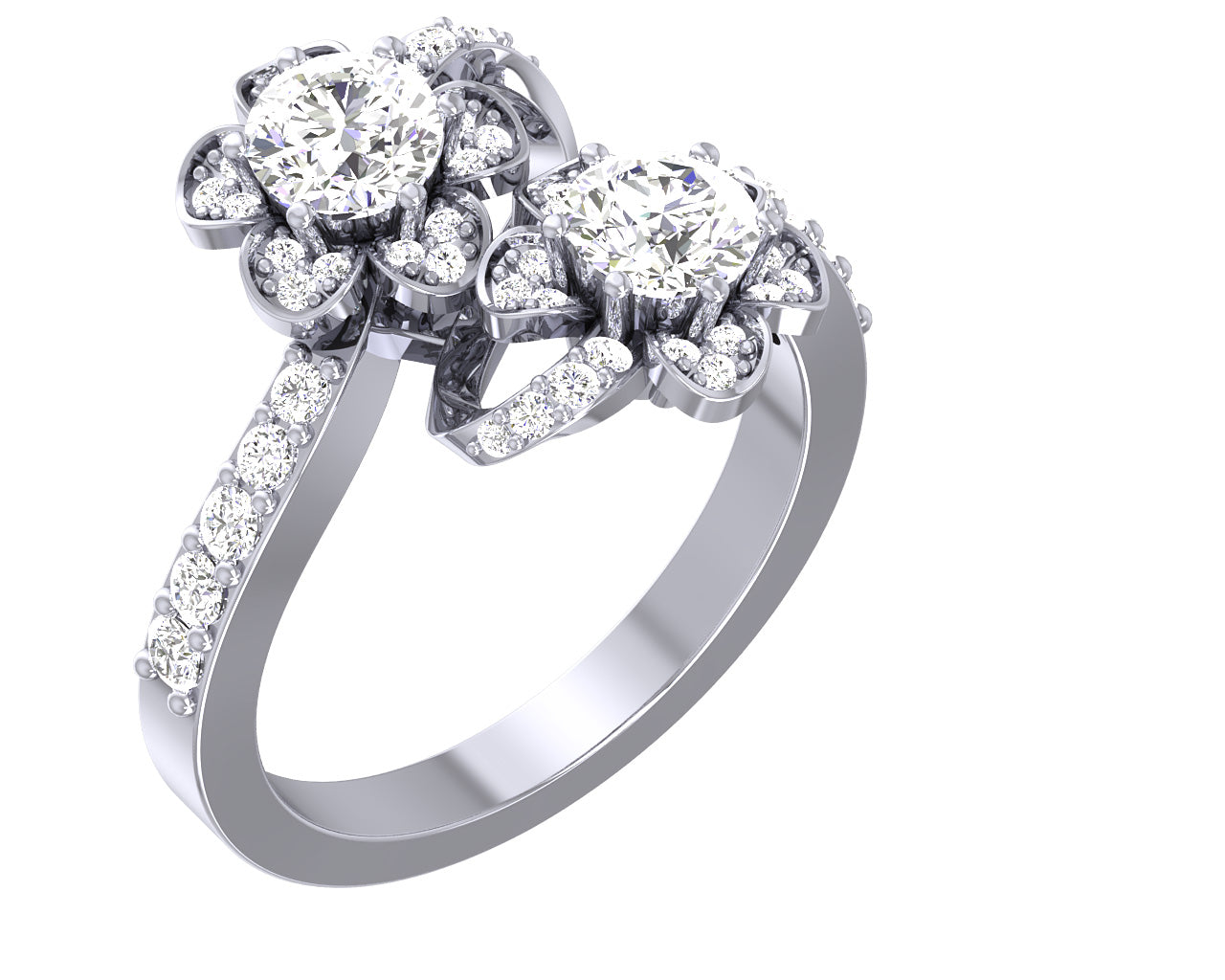 DesignerSolitaireRingRoundDiamond14kWhiteGold