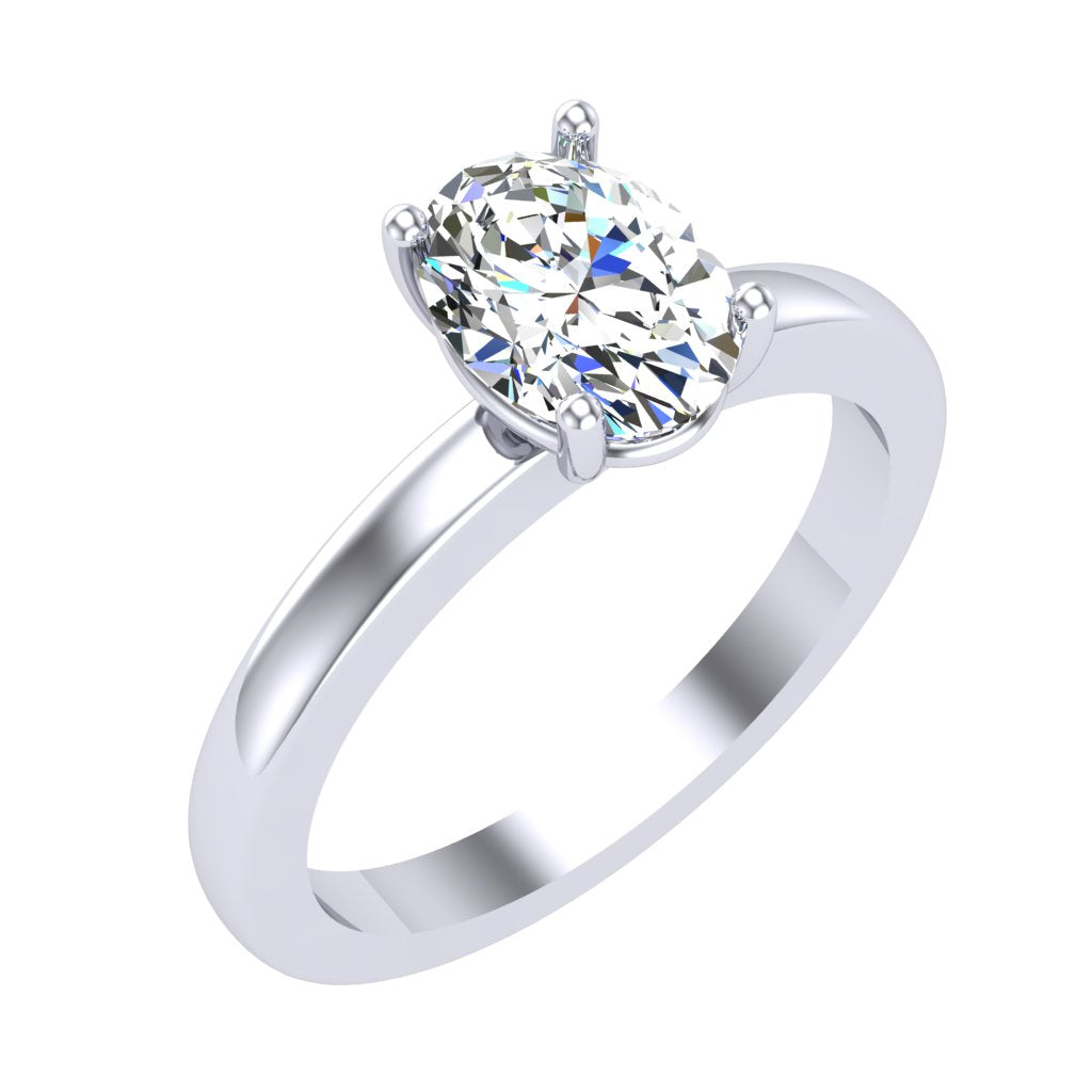 DesignerWeddingRingOvalDiamond14kWhiteGold