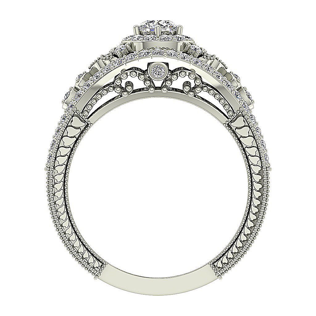 RoundDiamondWhiteGoldRingFrontView