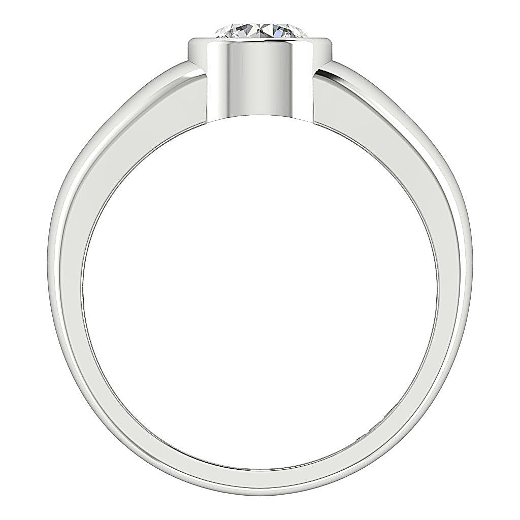 RoundDiamondWhiteGoldRingFrontView