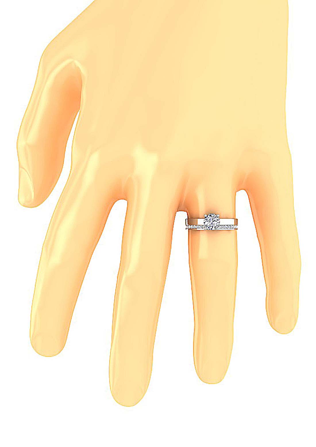 RoundCutDiamondAnniversaryRingonFinger