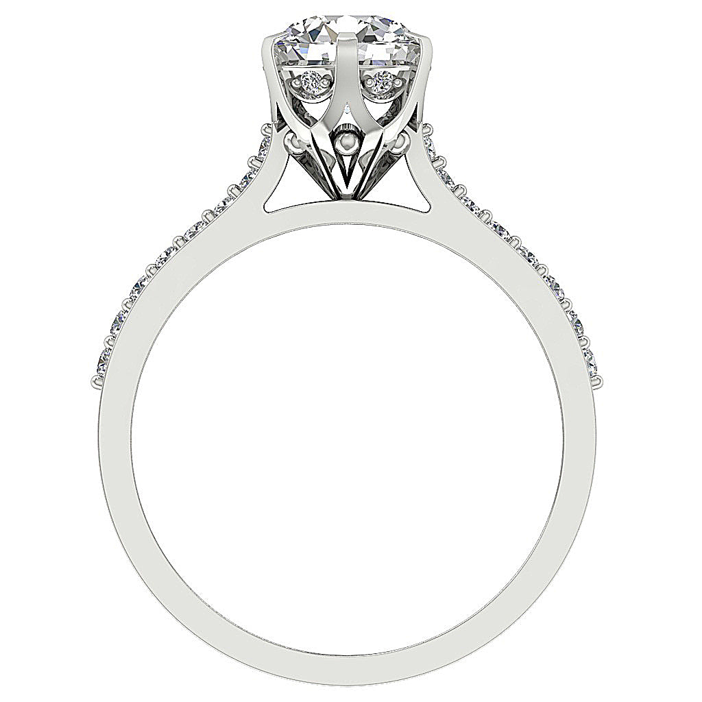 RoundDiamondWhiteGoldRingFrontView