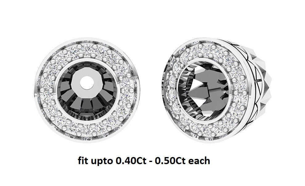 I1/SI1/VS1 0.20Carat Round Diamond Jacket Earring 14K Solid Gold