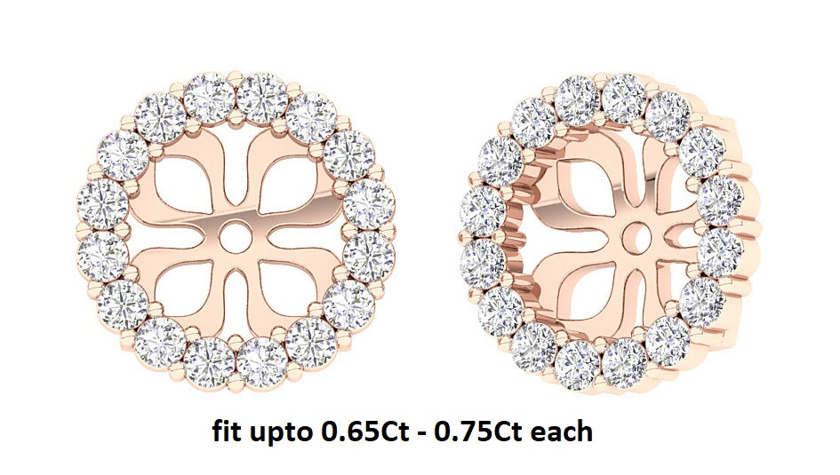 I1/SI1/VS1/VVS1 0.55Ct Natural Diamond Designer Jacket Earring 14K Gol