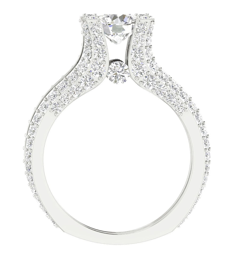 FrontViewRoundCutDiamondBridalRing