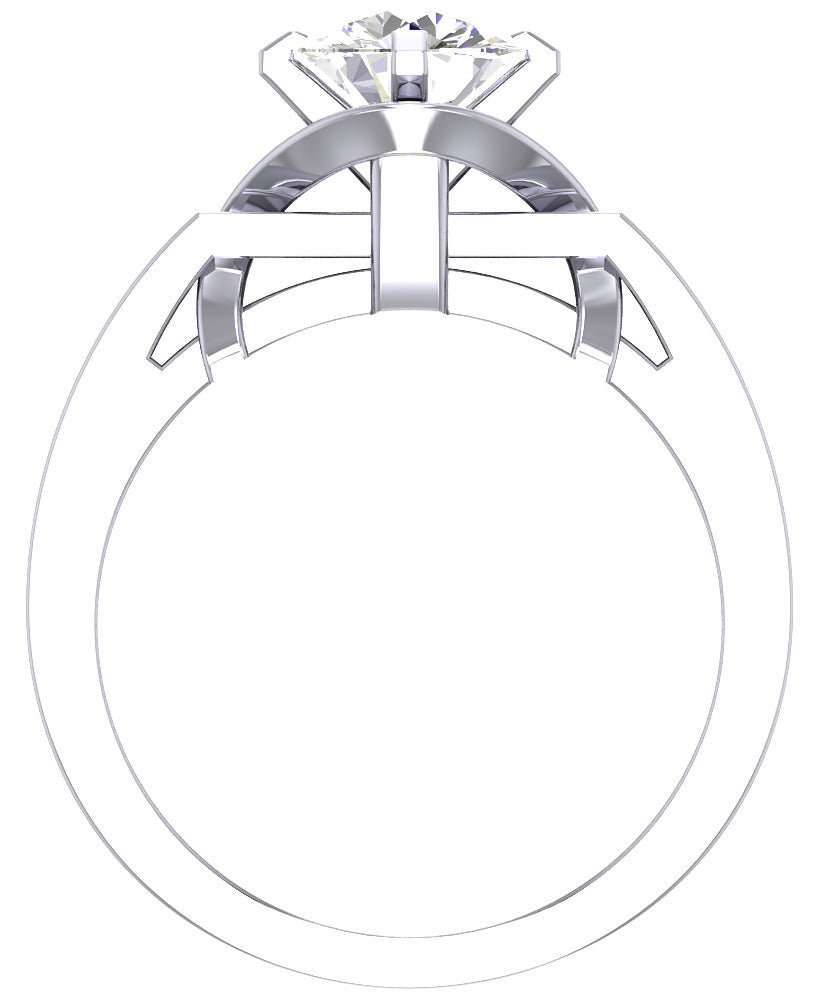 FrontViewRoundDiamondRingProngSet