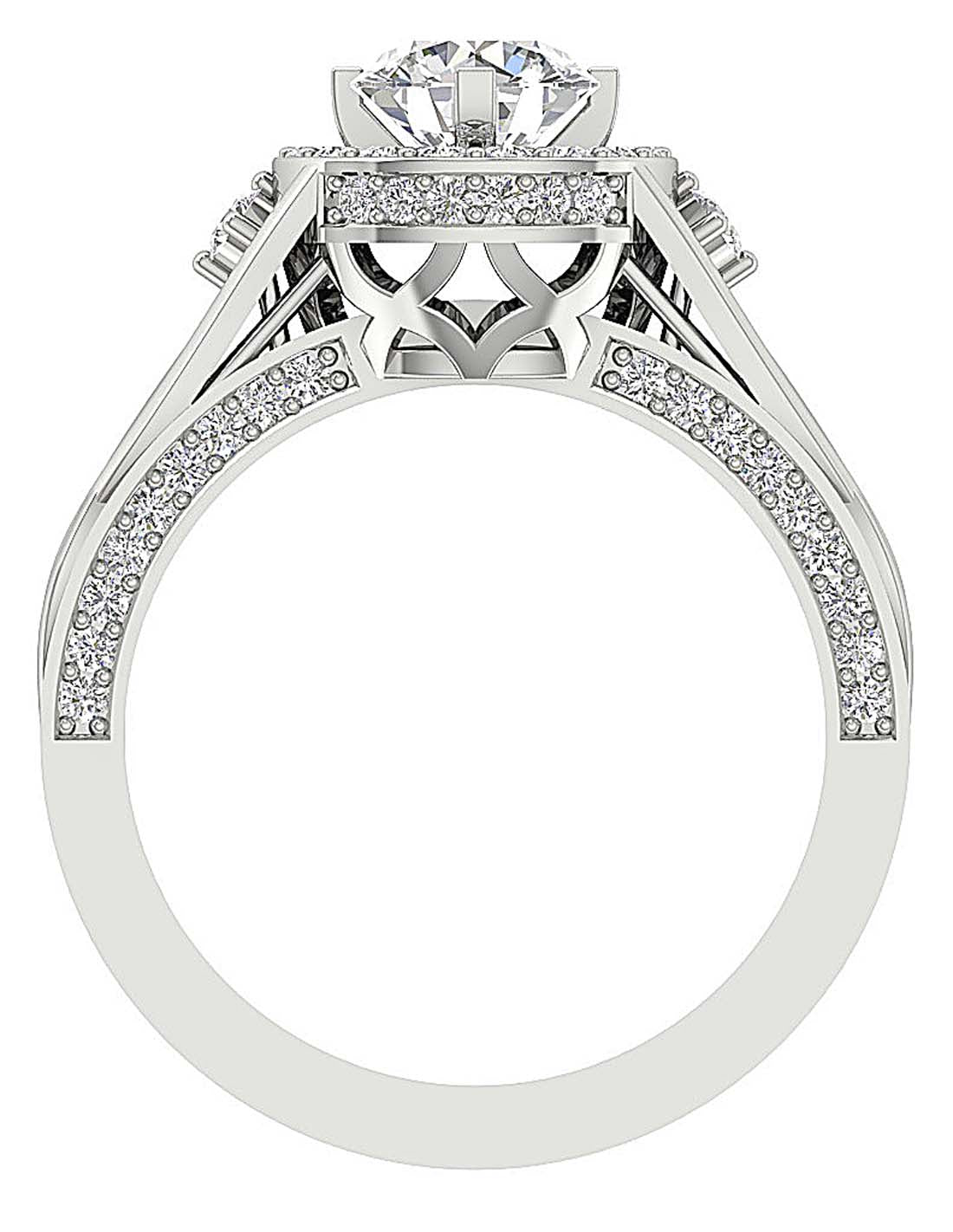 FrontViewRoundCutDiamondSolitaireRing